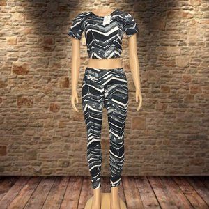 Women's casual Crop Top, Leggings, Pants, Outfit Set